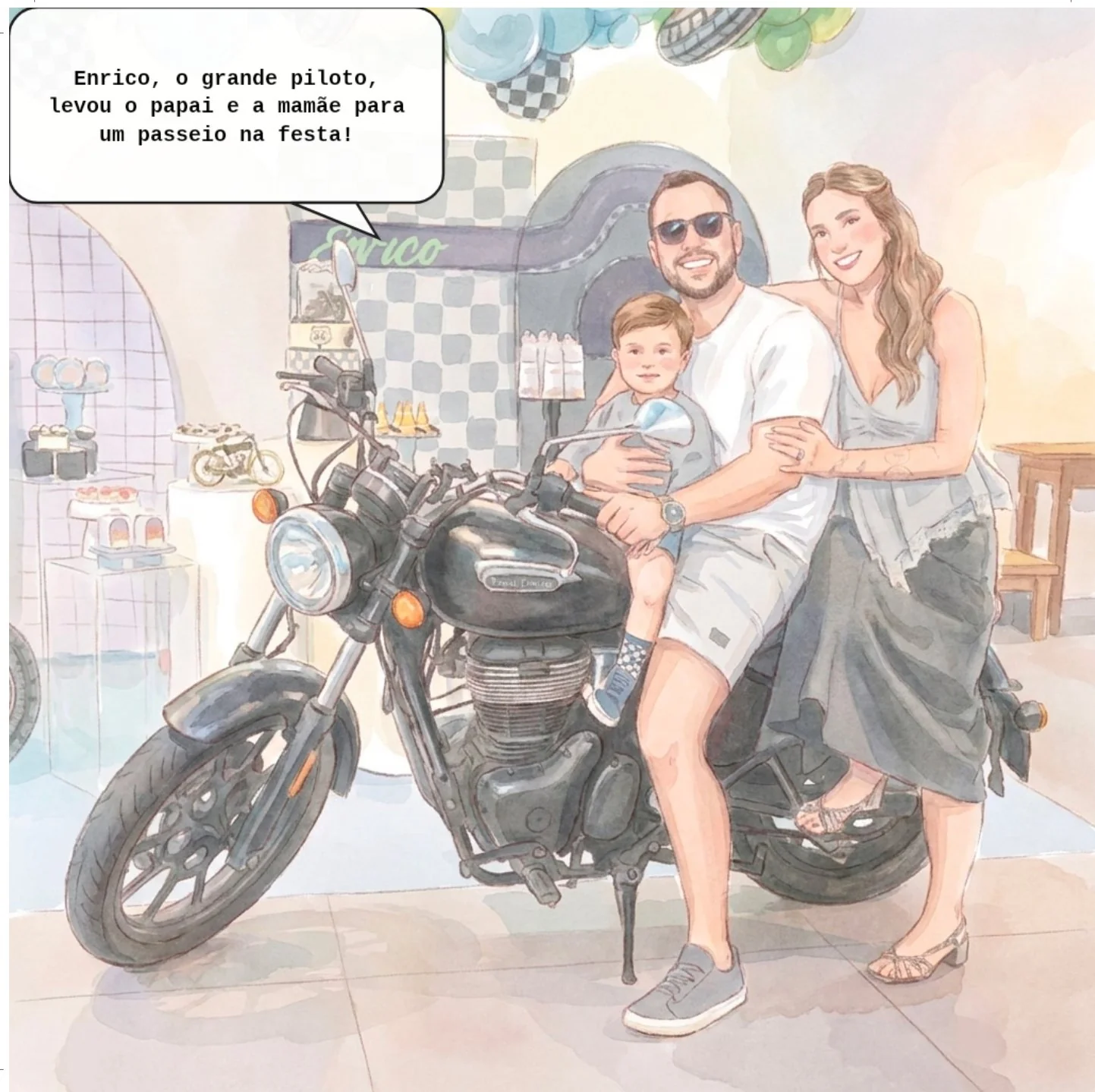 Página ilustrada do livro, baseada na foto real